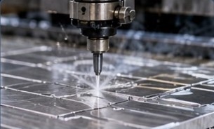 Illustrative waterjet cutting of Aluminum