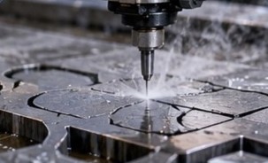 Illustrative waterjet cutting of Steel