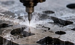 Illustrative waterjet cutting of Titanium